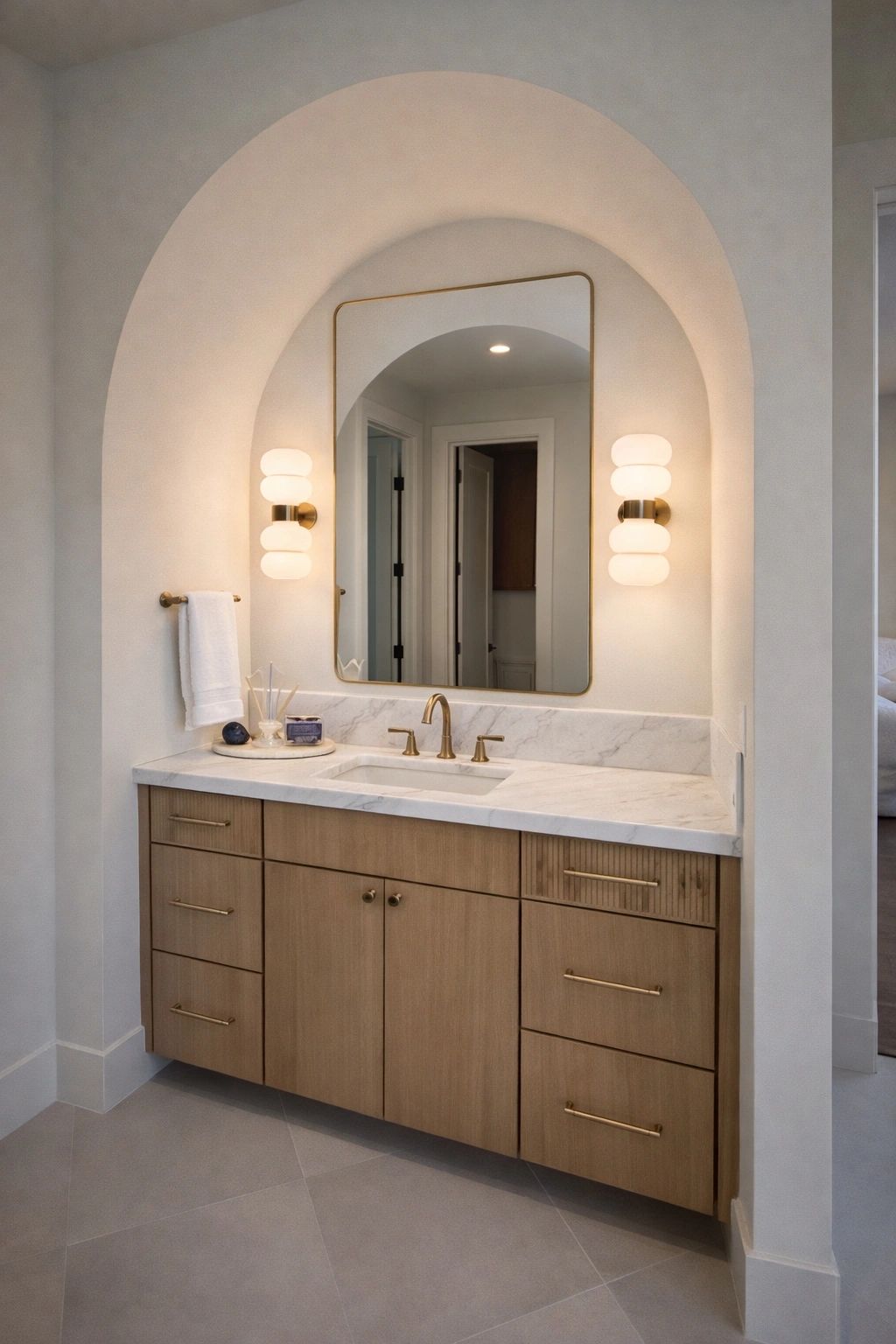 Arched bathroom vanity — Select Custom Home
