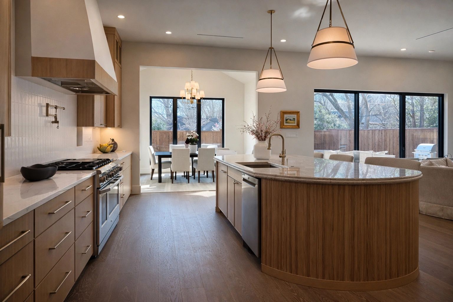 Kitchen, living and dining area — Select Custom Home