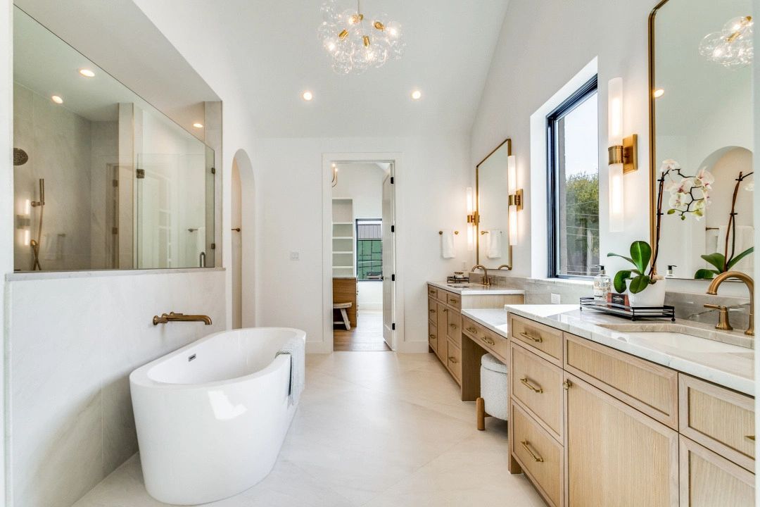 Bathroom with freestanding tub — Select Custom Home